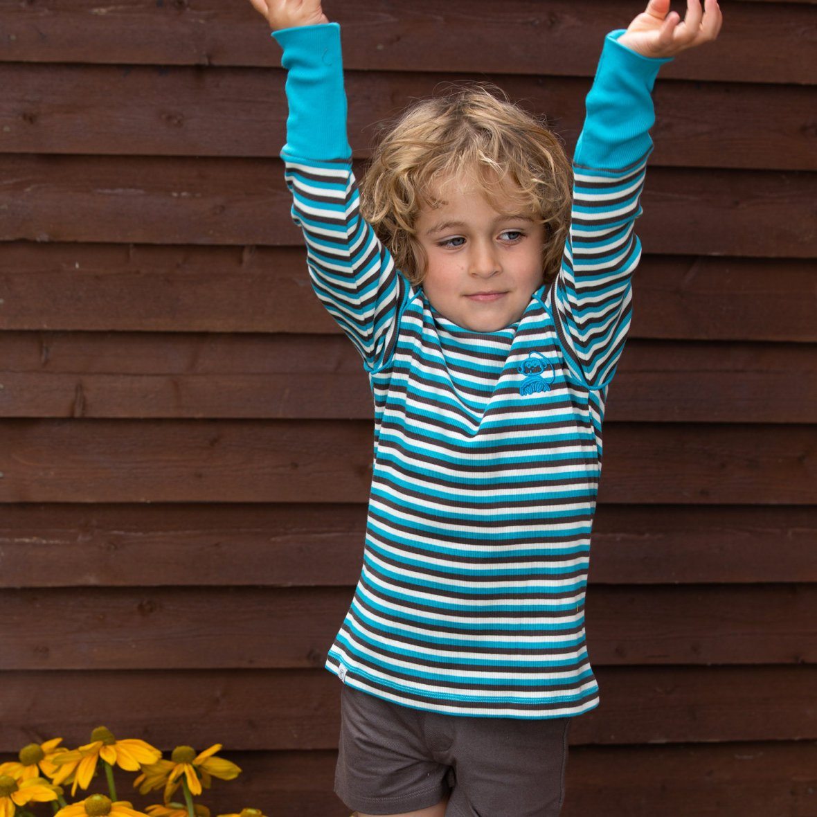 Our favourite rib blouse Algiers blue stripes AlbaBaby Tops Alba of Denmark 