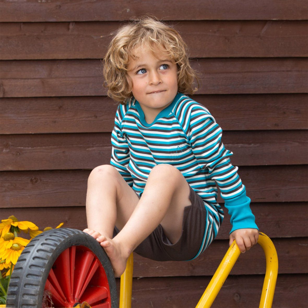Our favourite rib blouse Algiers blue stripes AlbaBaby Tops Alba of Denmark 