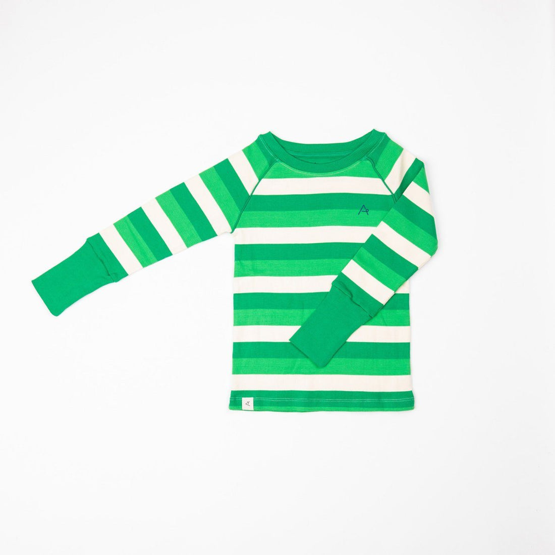 Our favourite rib blouse Kelly green stripes AlbaBaby Tops Alba of Denmark 