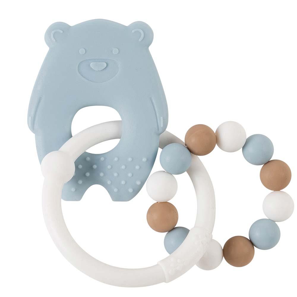 Silicone teether ring bear blue nattou toys Nattou 