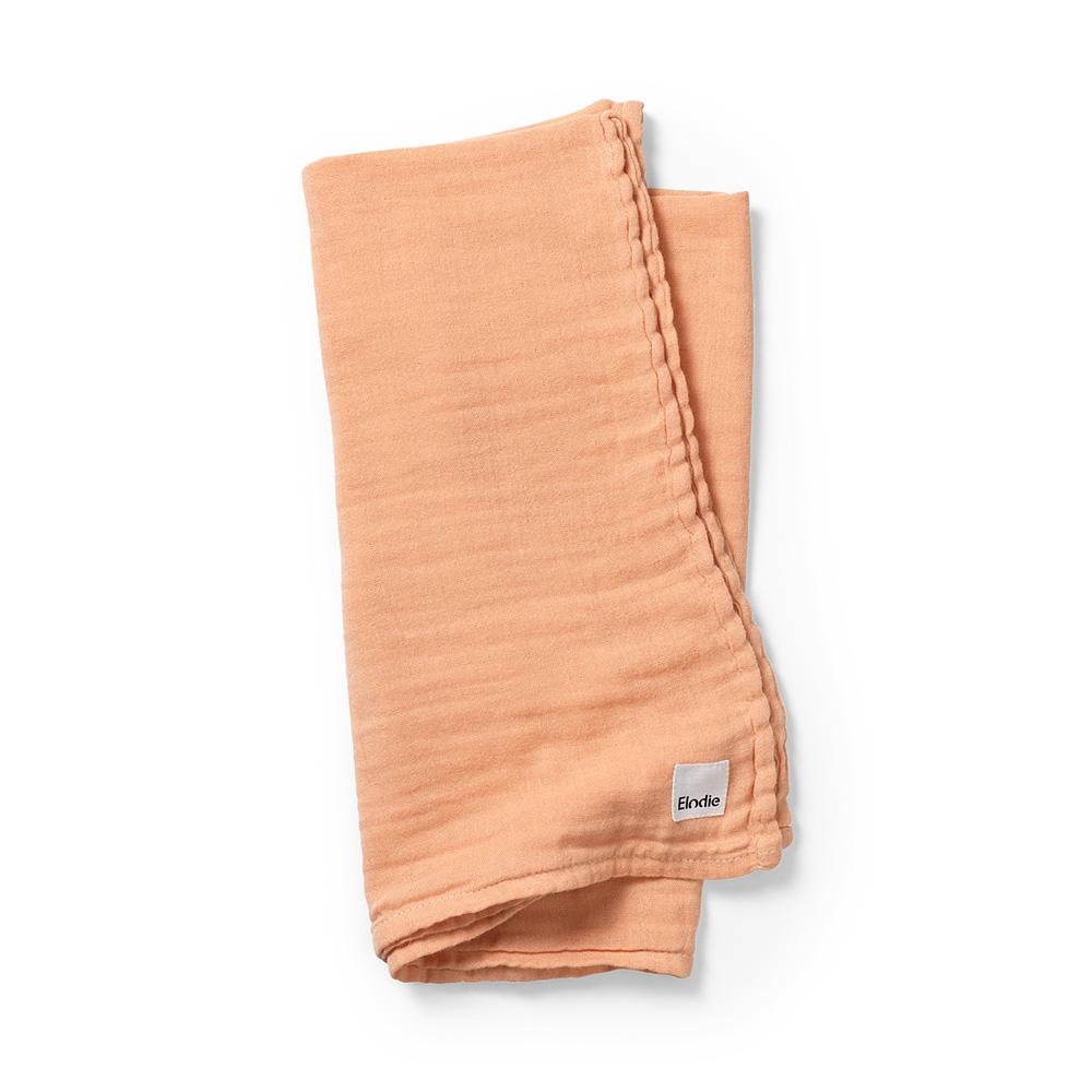 Bamboo muslin blanket - amber apricot Muslin Elodie details 