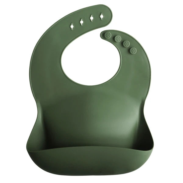 Silicone baby bib forest green mushie dinnerware mushie 