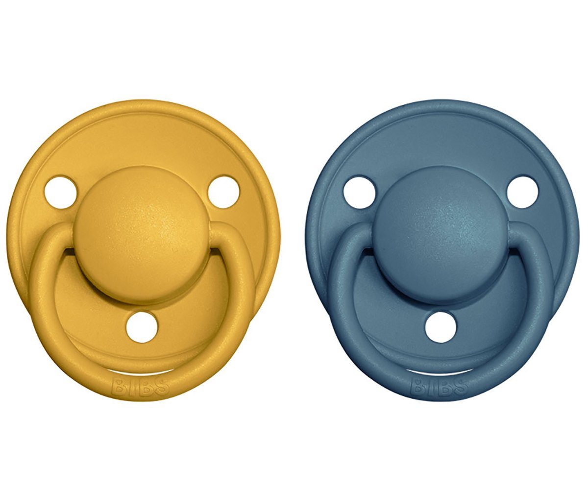 2-pack Bibs De Lux 6-18 M mustard petrol Pacifier Bibs 
