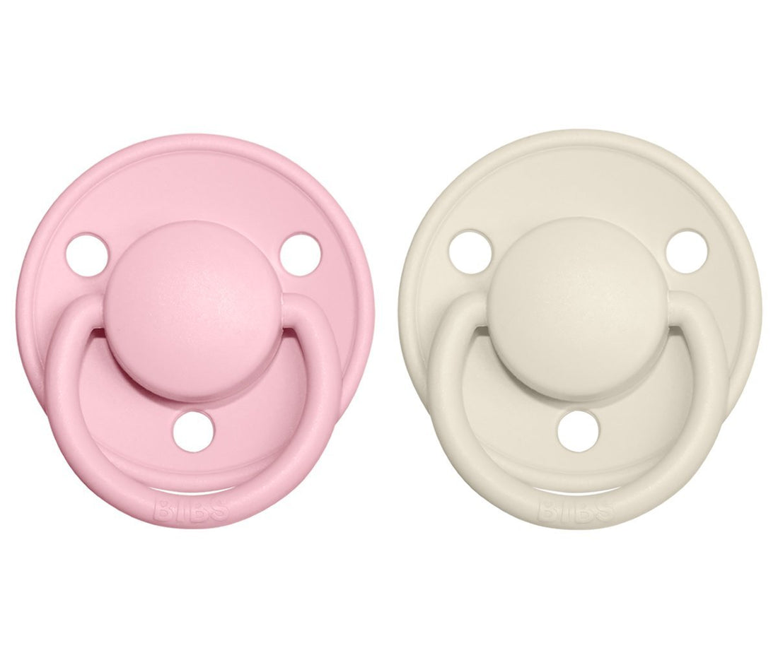2-pack Bibs De Lux 6-18 M ivory baby pink Pacifier Bibs 