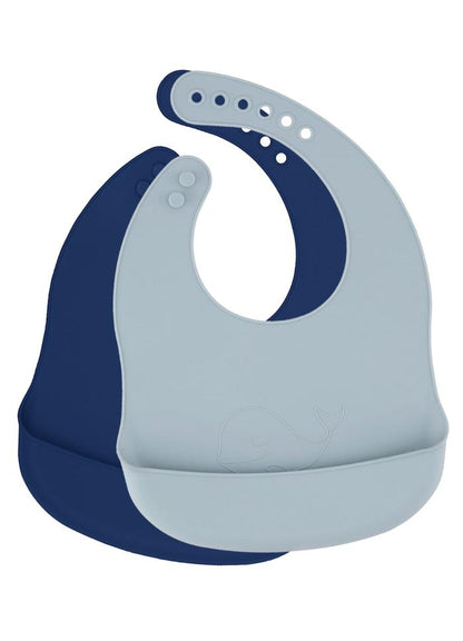 2-pack silicone baby bib sky blue midnight Lille Vilde bib LIlle Vilde 