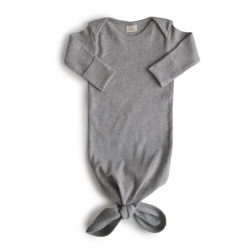 Body manga comprida c/ nó cinza melange 0-3M Bodies mushie