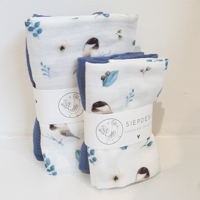 2 musselinas 30 x 50 cm birds jeans Muslins Siepdesign