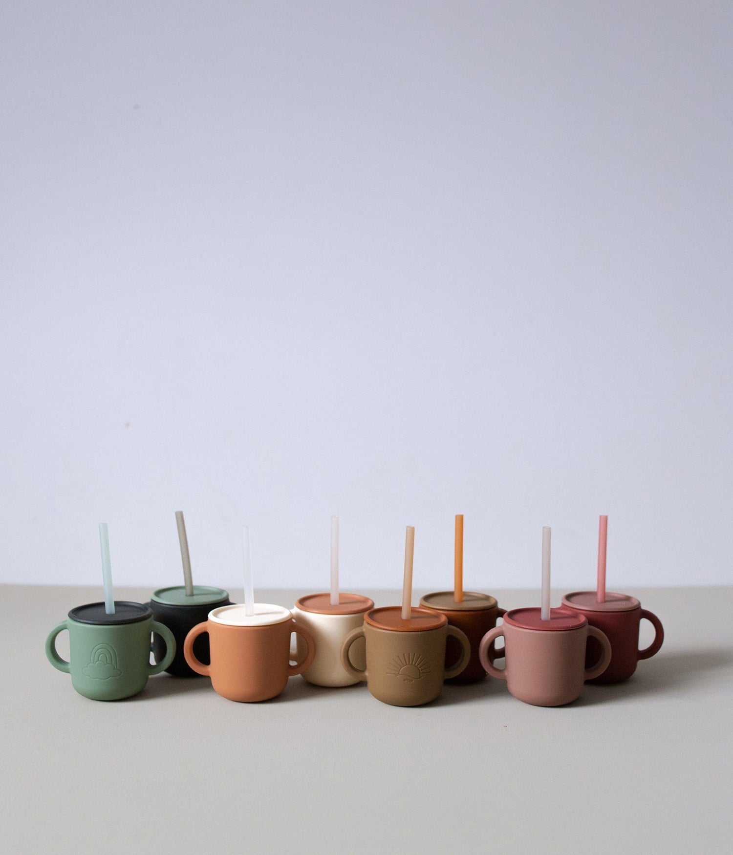 2-pack Silicone cups w/ lid Vanilla/Plum Lille Vilde dinnerware LIlle Vilde 