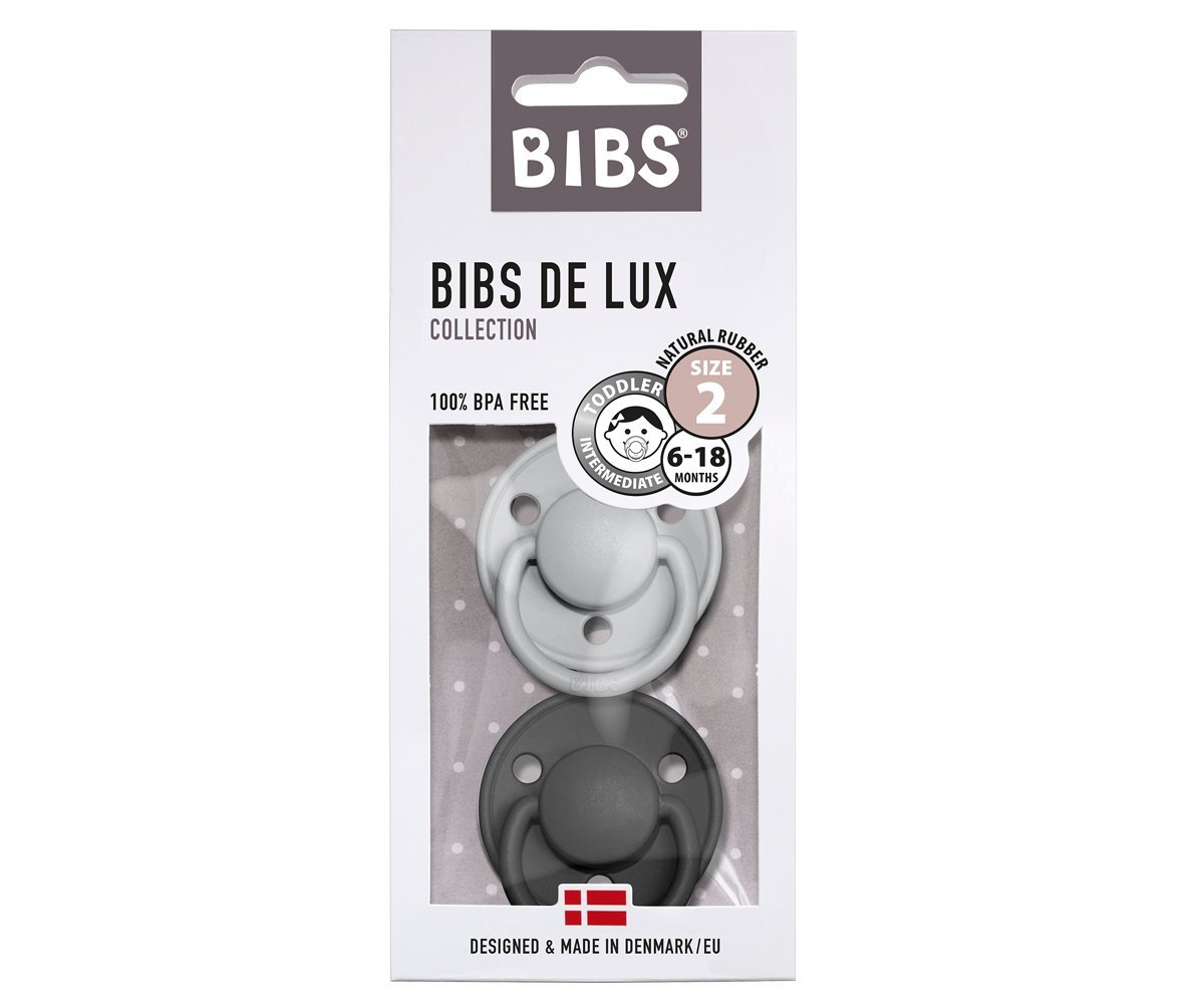 2-pack Bibs De Lux 0-6 M cloud black Pacifier Bibs 