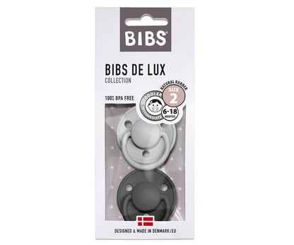 2-pack Bibs De Lux 0-6 M cloud black Pacifier Bibs 