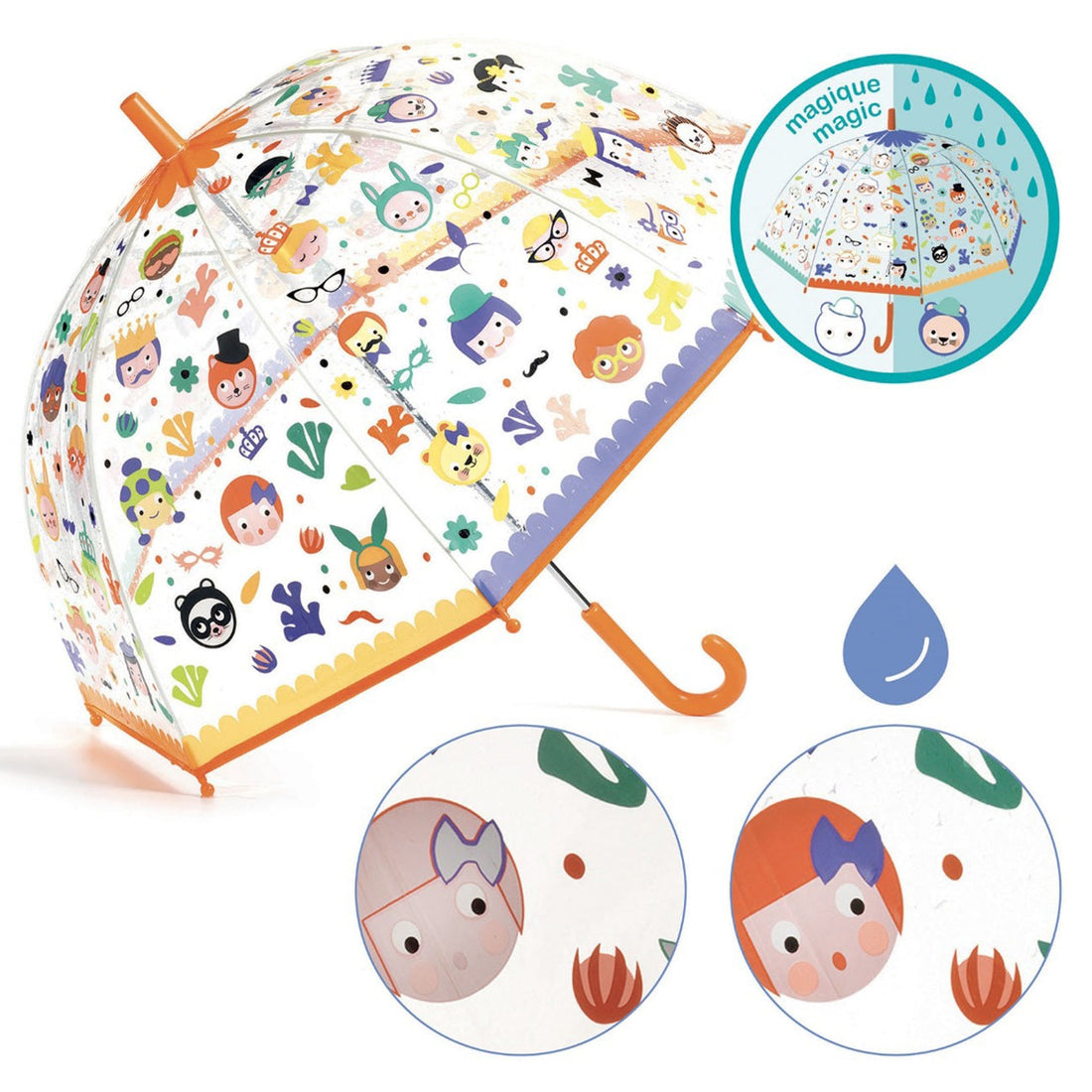 Guarda-chuva magic faces - MUDA DE COR Djeco 
