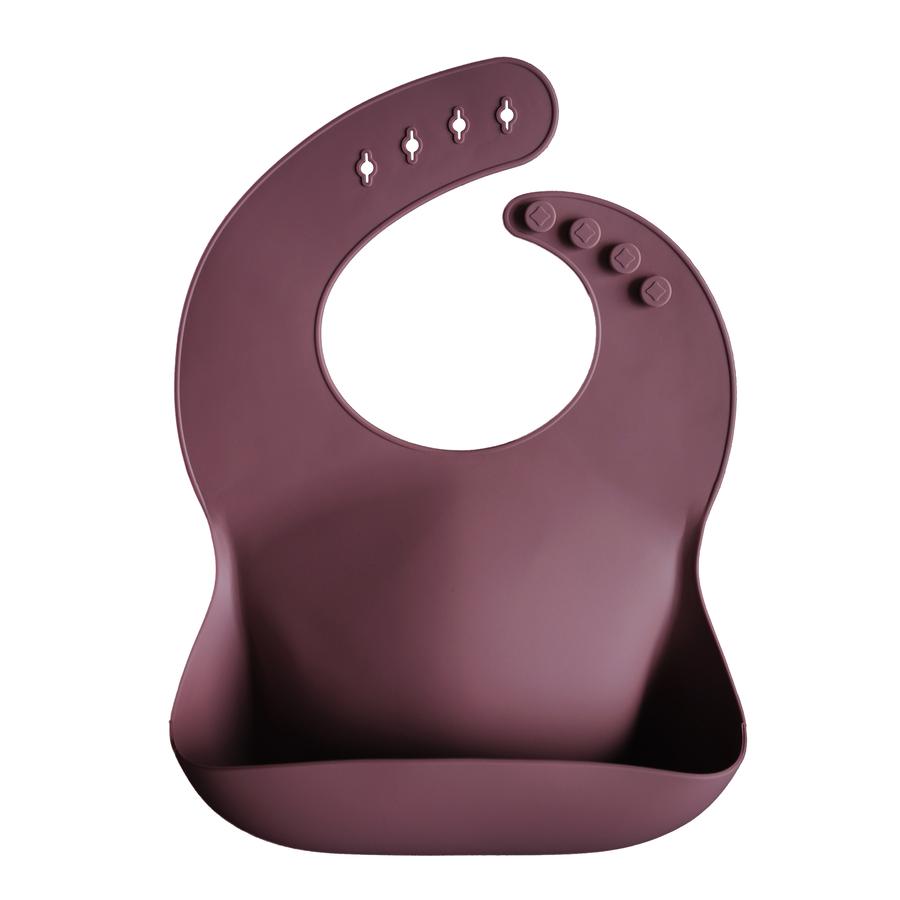 Silicone baby bib dusty rose mushie bib mushie