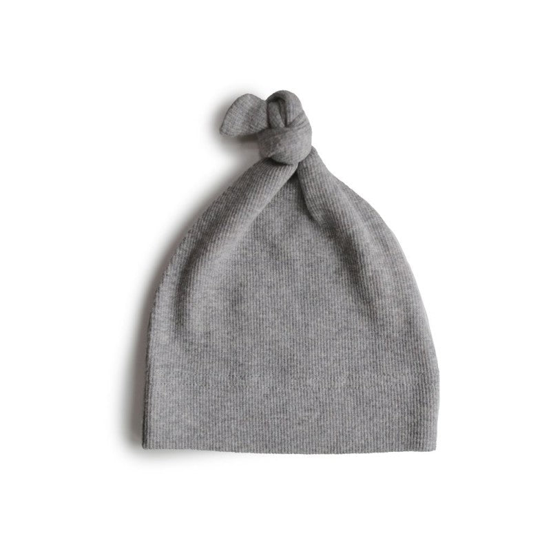 Gorro com nó cinza melange 0-3M Hat mushie
