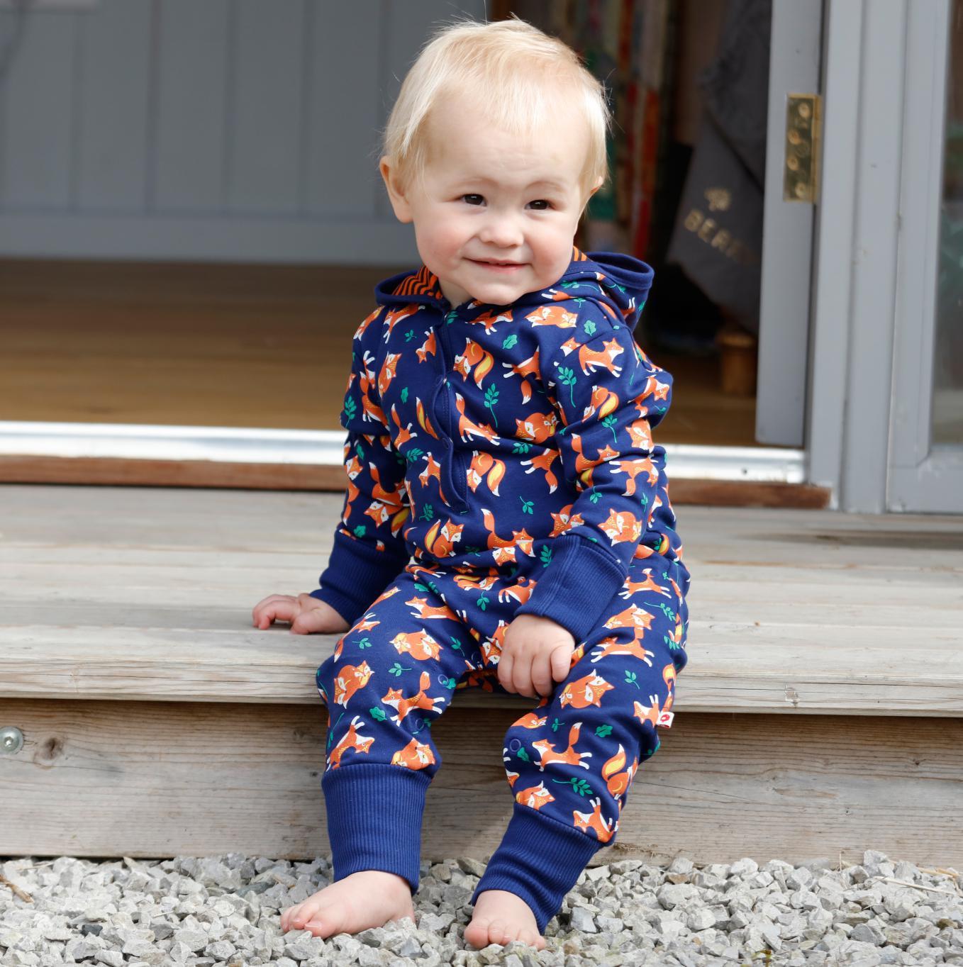 Hooded playsuit fox Piccalilly Playsuit Piccalilly 