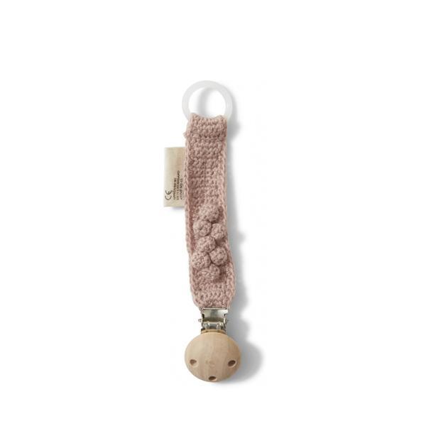 Pacifier clip merino wool rose blush Holder Konges sløjd 