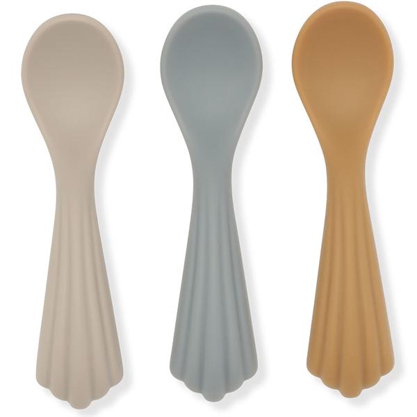 3-pack spoons silicone grey Konges sløjd Meal Konges sløjd 