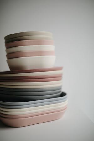 2-pack square dinnerware bowl blush mushie meal mushie 