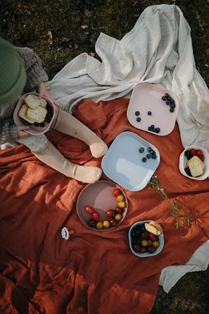 2-pack square dinnerware bowl blush mushie meal mushie 