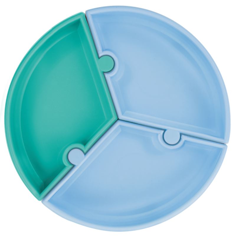 Puzzle suction plate green/blue Minikoioi Dinnerware minikoioi