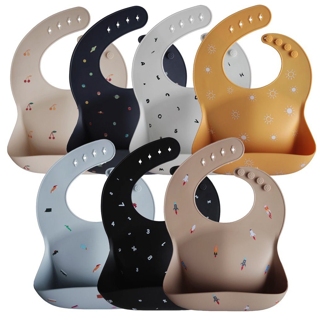 Silicone baby bib shifting sand terrazzo mushie bib mushie 