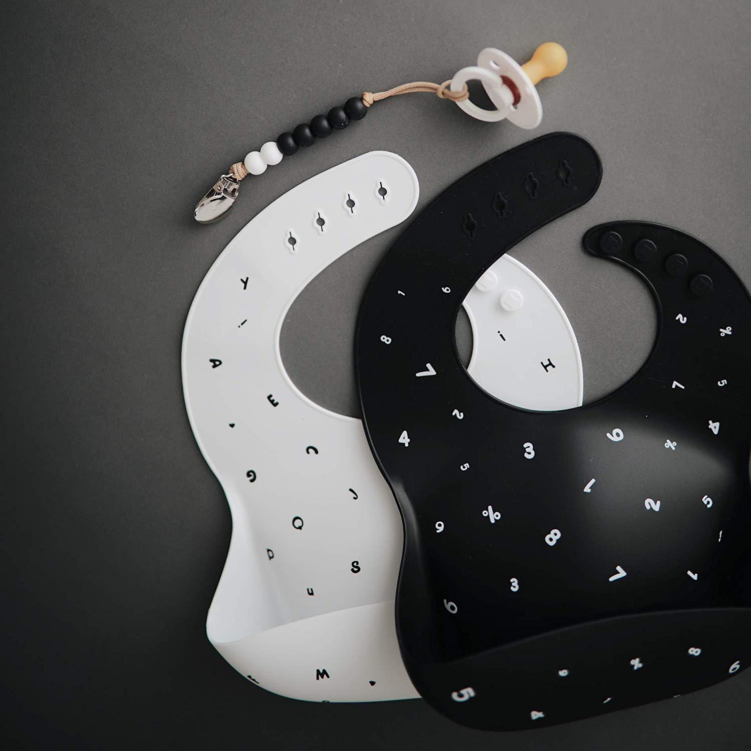 Silicone baby bib safari brown mushie bib mushie 
