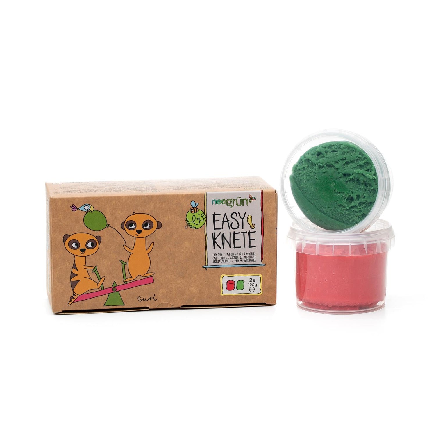 2x 120 g plasticina vermelho + verde neogrun Toys neogrun 