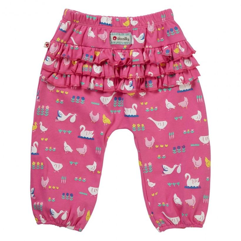 Ruffle trousers - bird babble Bottoms Piccalilly 
