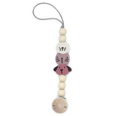 Pacifier clip animals pink Toys the cotton cloud 