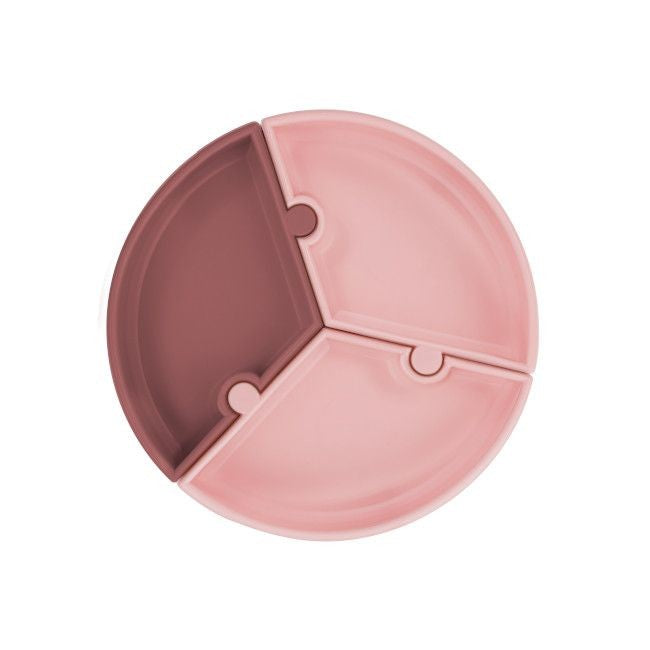 Puzzle suction plate pink/red Minikoioi Dinnerware minikoioi