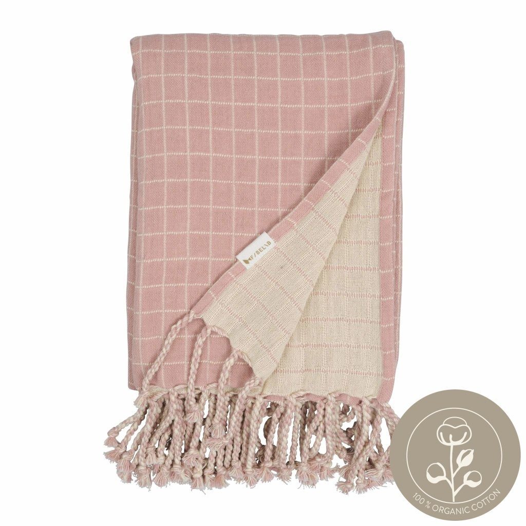 Baby blanket grid old rose Fabelab Blanket Fabelab
