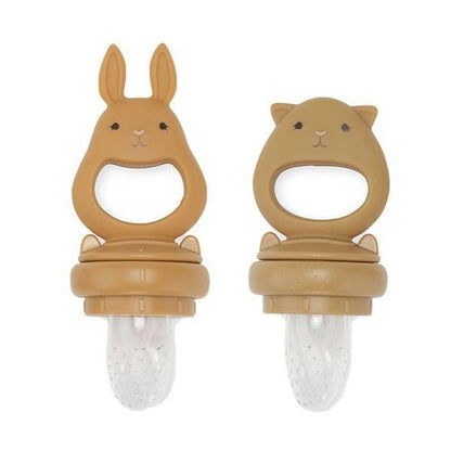 Silicone fruit feeding pacifier bunny almond terracotta Konges sløjd Dinnerware Konges sløjd 