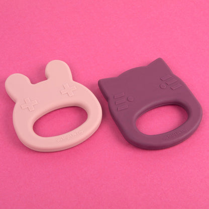 Mordedor silicone cat plum Pacifiers &amp; Teethers we might be tiny 