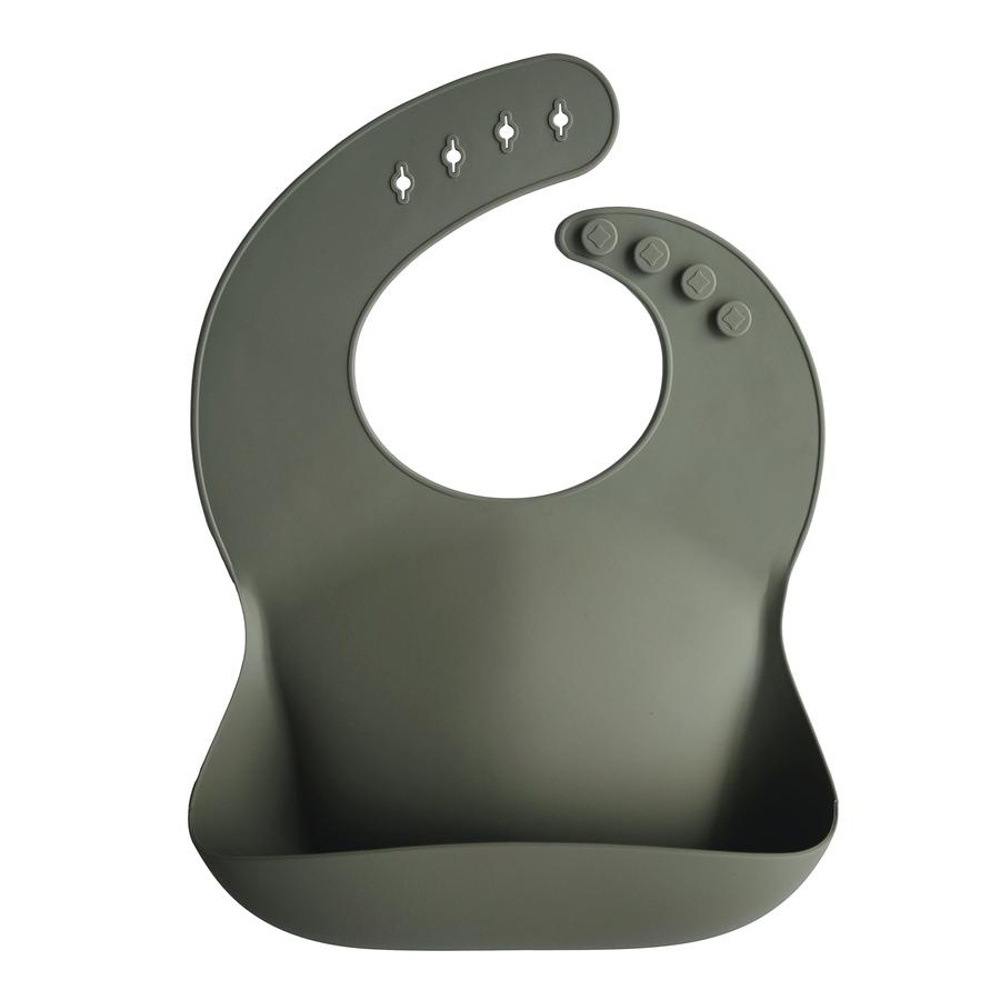 Silicone baby bib silver sage mushie bib mushie
