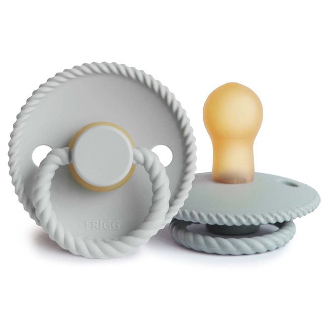 2-pack rope pacifier french grey/silver grey FRIGG Pacifier FRIGG 0-6M 